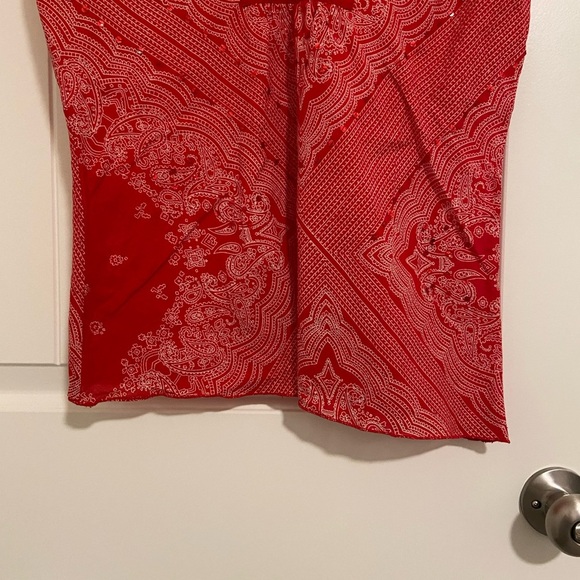 Vintage Blue Plate women’s handkerchief ruffle sleeveless sequin top — large - Picture 6 of 6